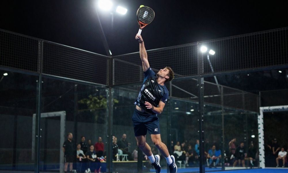 Padel tennis action